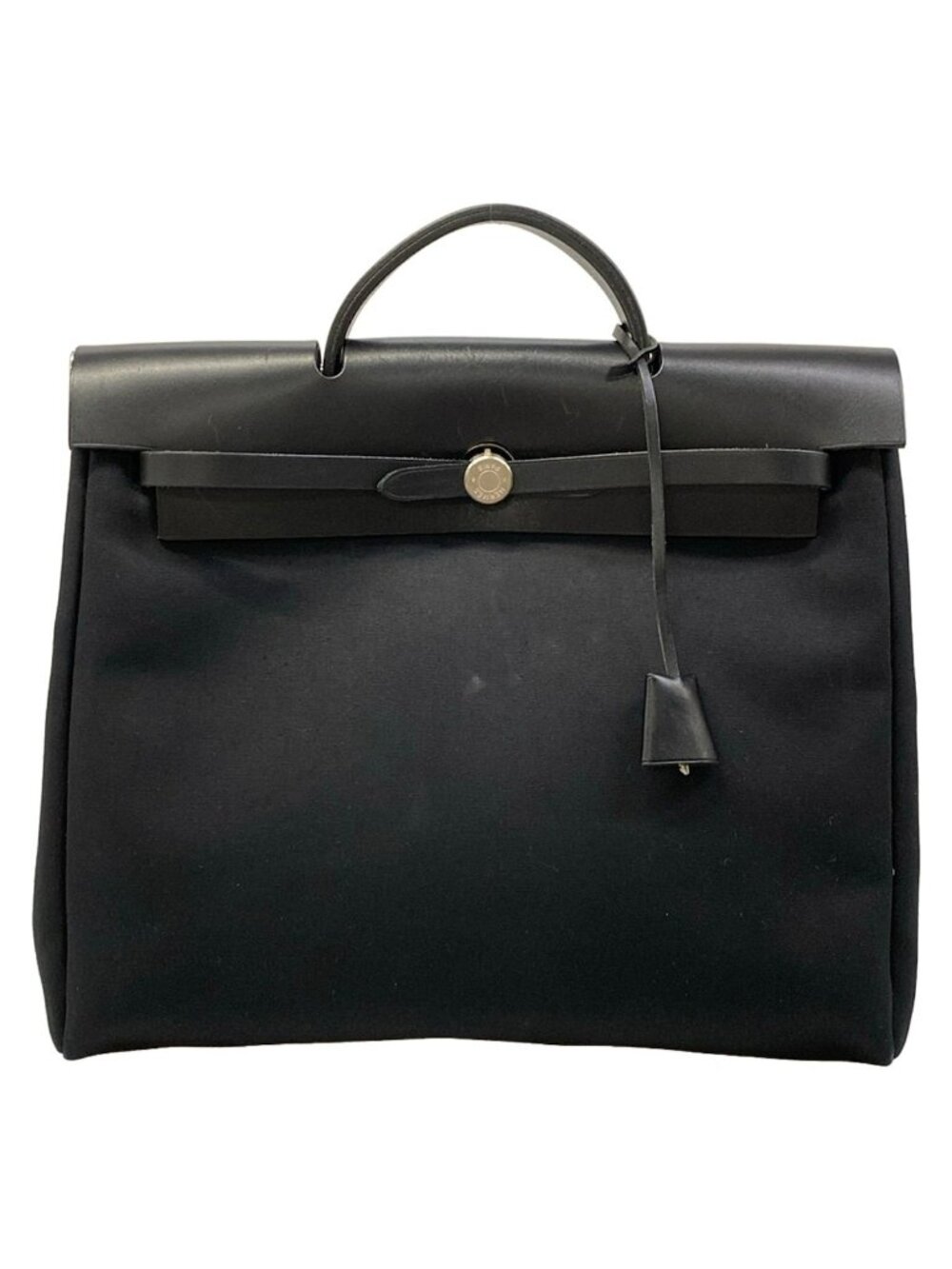 Hermes Handbag Herbag MM Black Leather